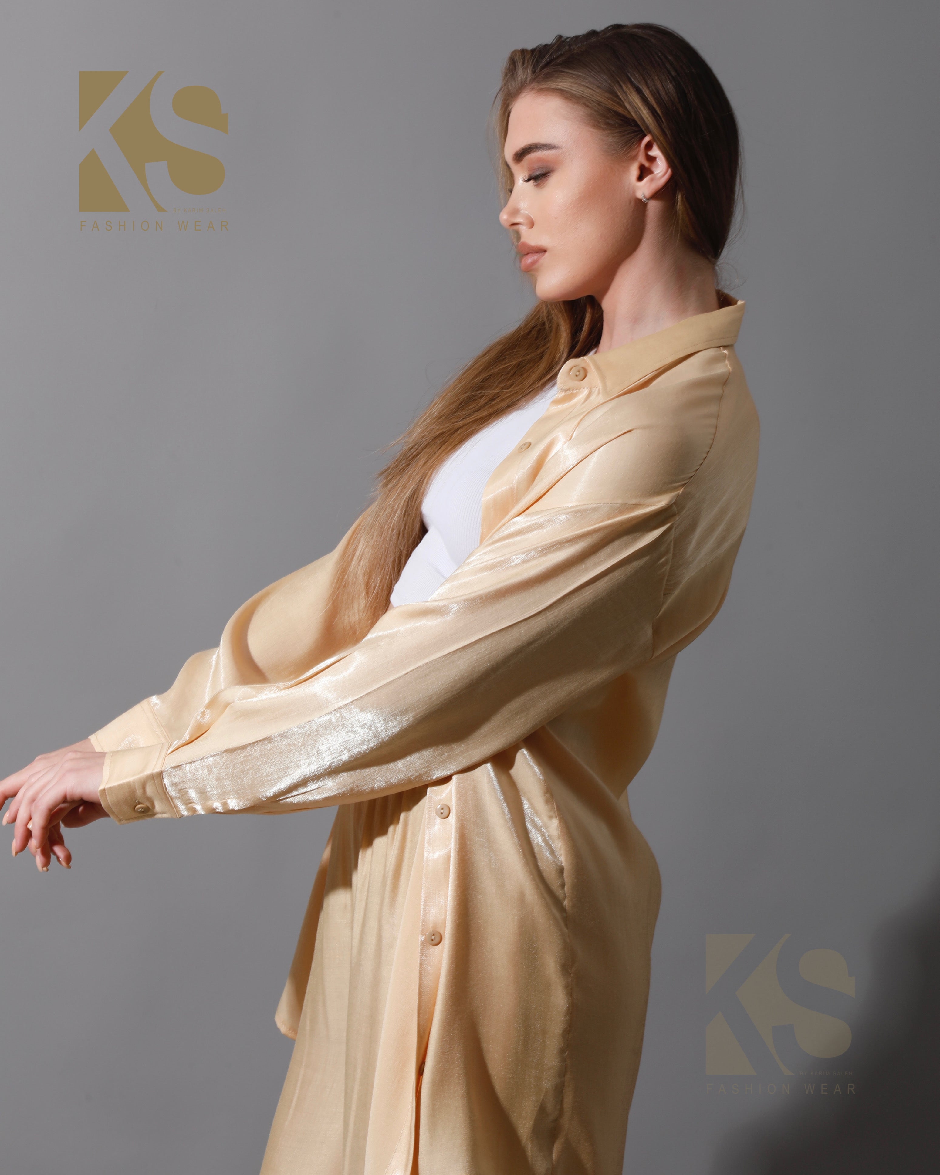 Shemer Long Shirt & Wide Leg Trousers Set Shemer Long Shirt & Wide Leg Trousers Set
