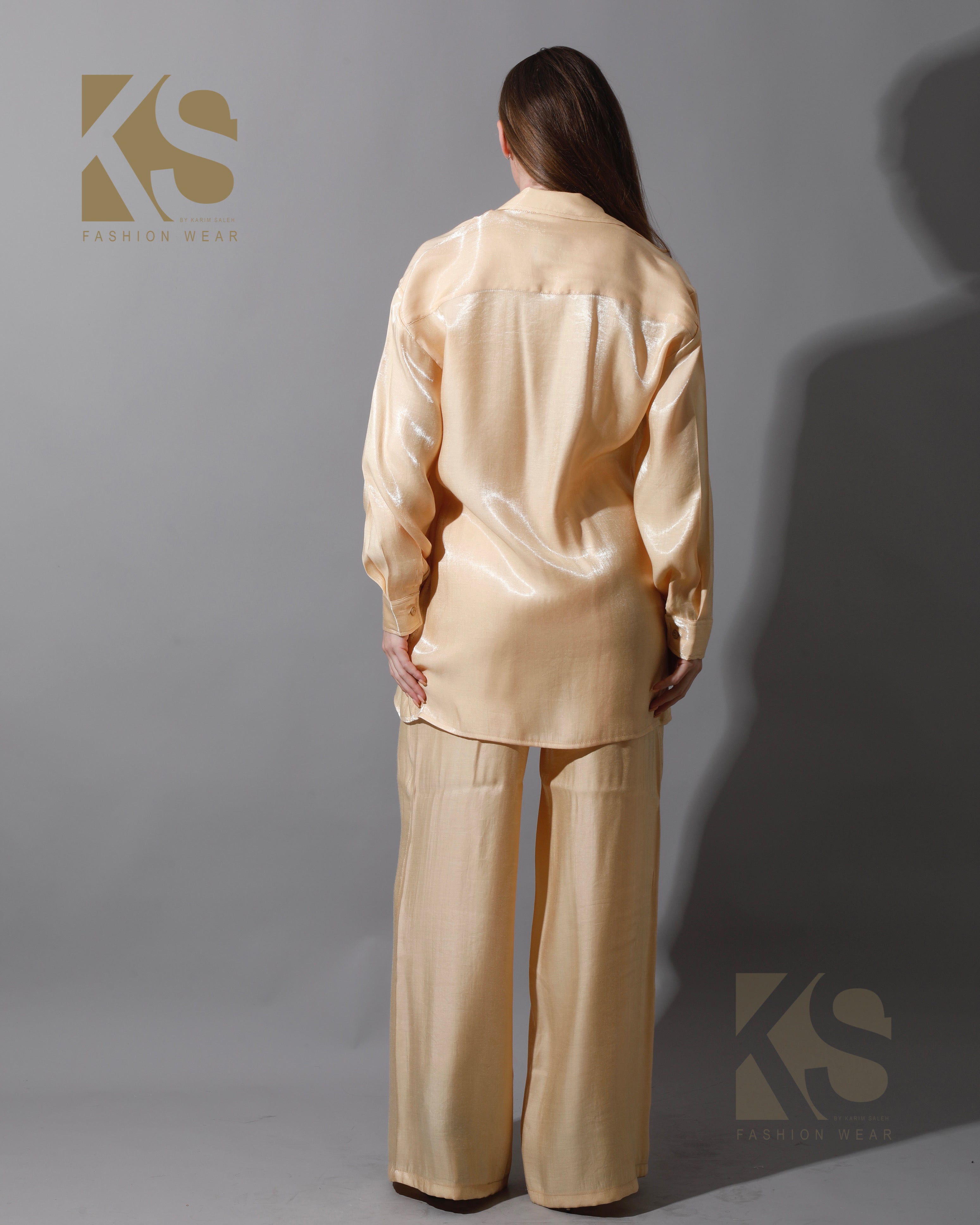 Shemer Long Shirt & Wide Leg Trousers Set Shemer Long Shirt & Wide Leg Trousers Set