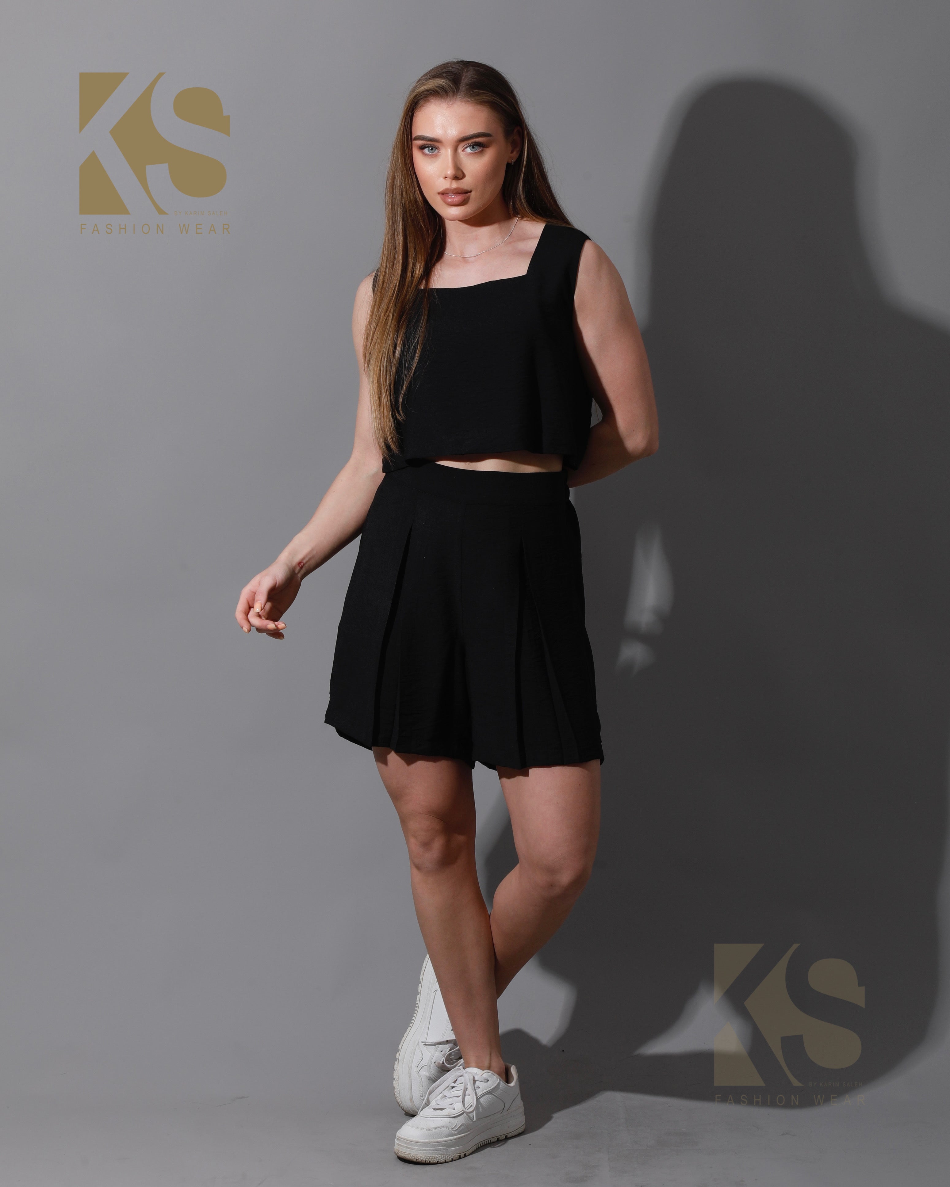 Tank Top & Flared Shorts Set - Black Tank Top & Flared Shorts Set - Black