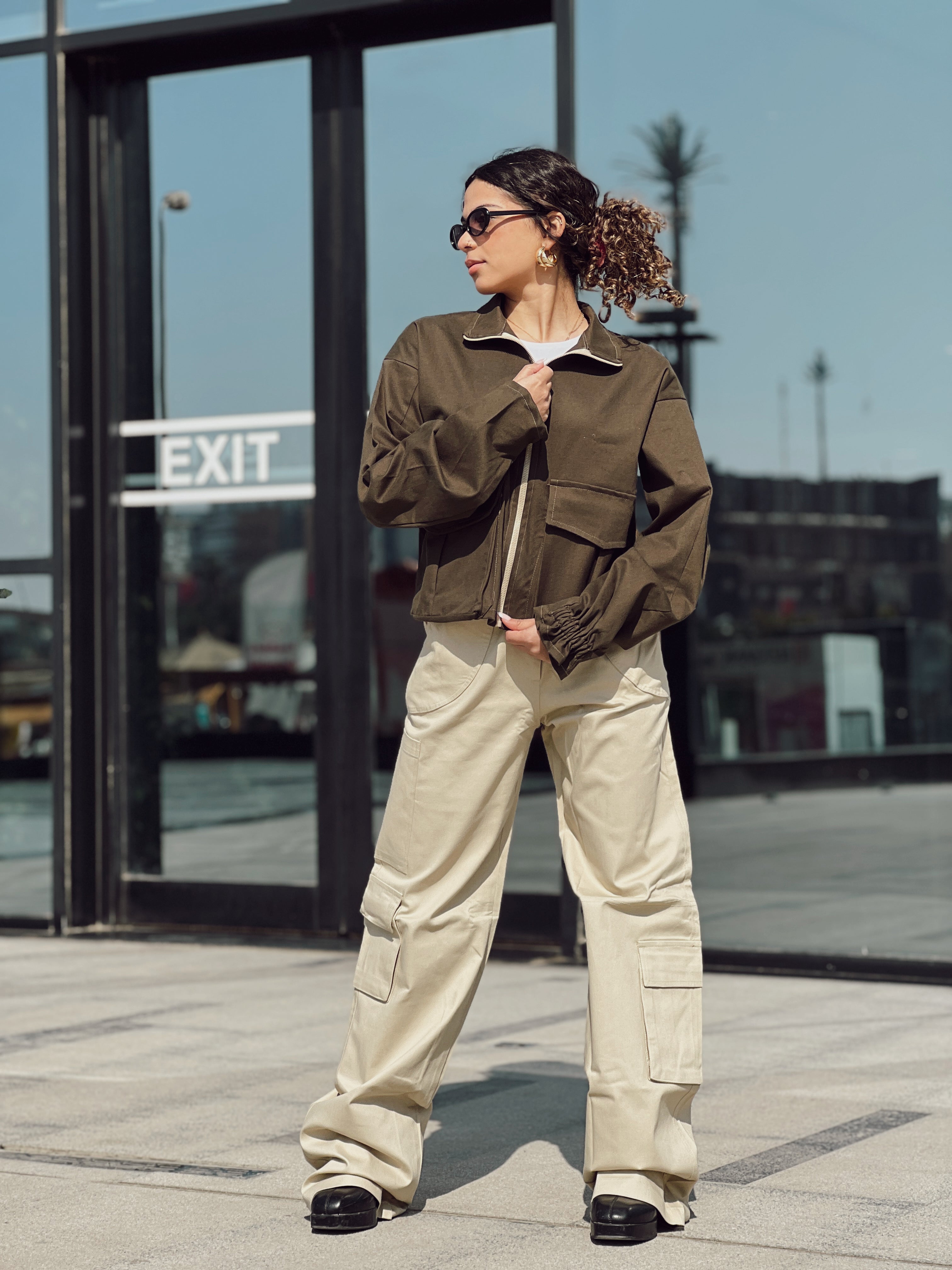 Beige color cargo pants Beige color cargo pants