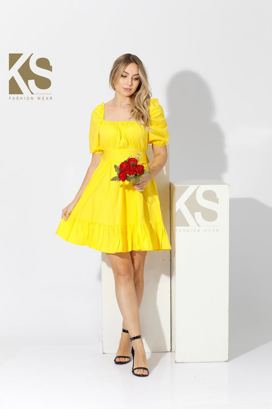 Short Dress with Back Bow tie