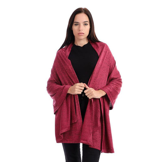 Slip On Heather Burgundy Shawl