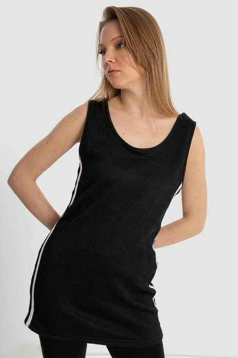 بلا أكمام عارضة قصيرة Bodycon الأعلى