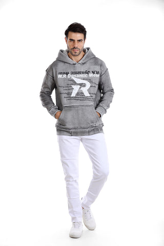 Urban Statement Hoodie Vintage Charcoal black