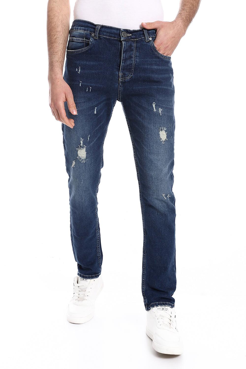 jeans -Casual Dirty Denim Jeans Pant Jeans Blue