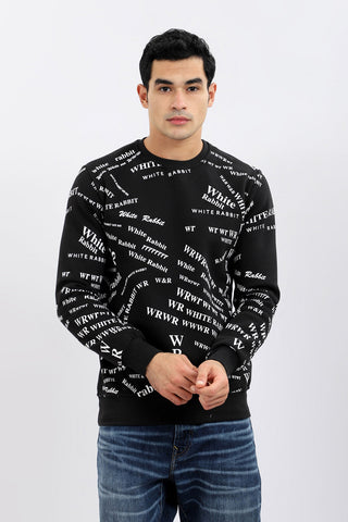 Front & Back Printed Slip On Sweatshirt - Black