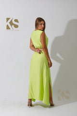 Crop Top & Maxi Side Slite Skirt Set
