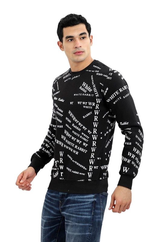 Front & Back Printed Slip On Sweatshirt - Black
