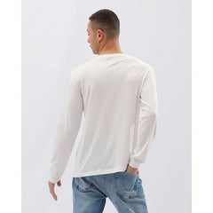 New Doe Men Long Sleeve V-Neck T-Shirt  White