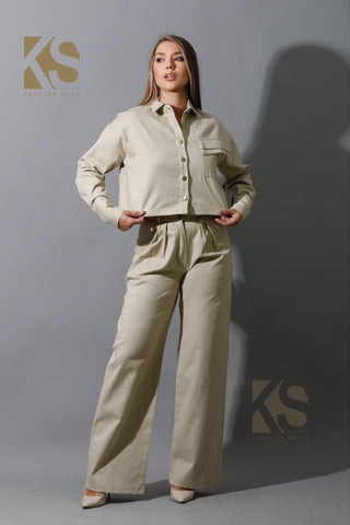 Co-ord Pleated Wide Leg Pants