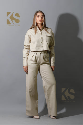 Co-ord Pleated Wide Leg Pants