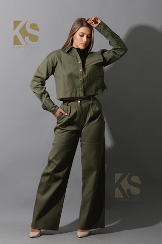 Co-ord Pleated Wide Leg Pants