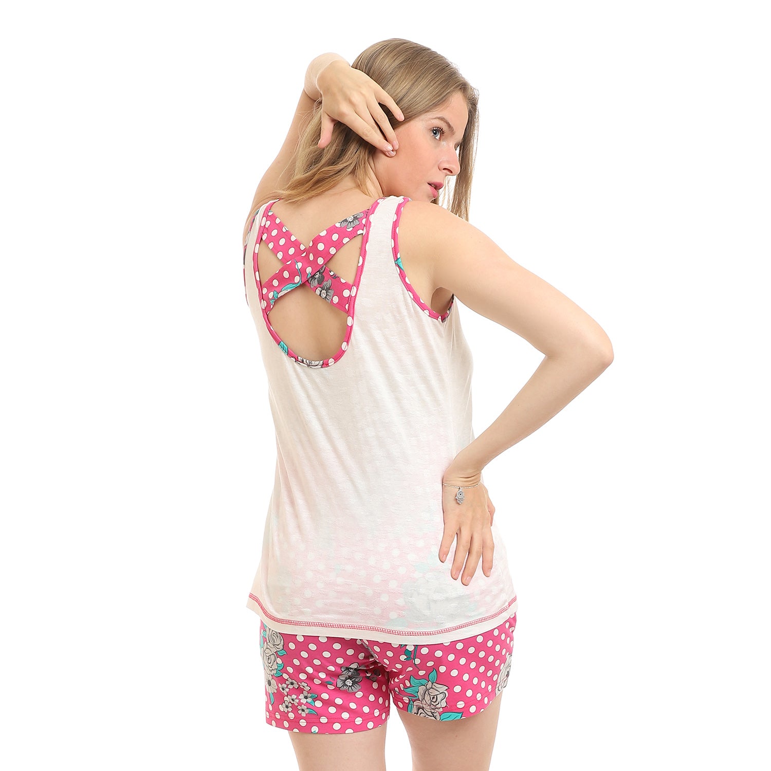 Sleeveless Top & Floral Shorts Pajama Set