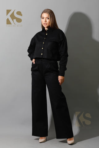 Co-ord Pleated Wide Leg Pants