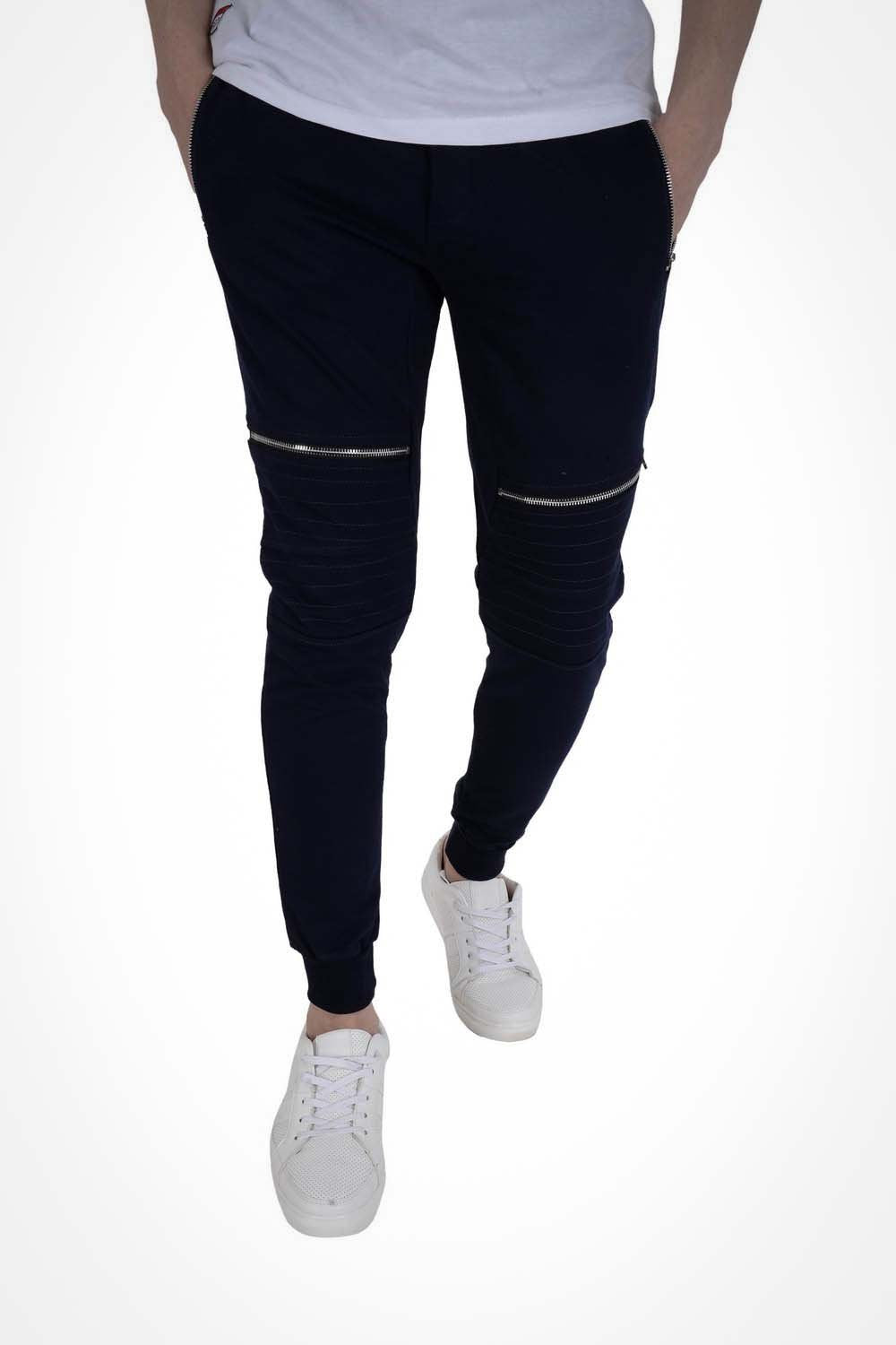 NAVY plain track pants