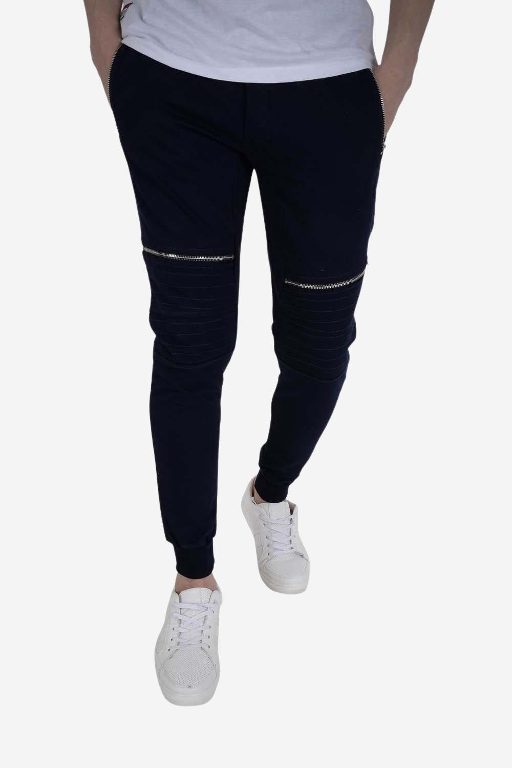 NAVY plain track pants