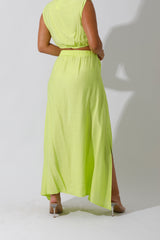 Crop Top & Maxi Side Slite Skirt Set