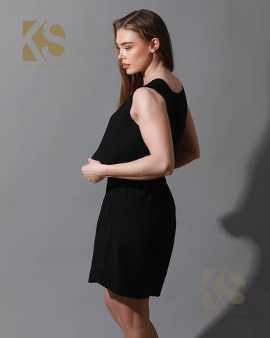 Tank Top & Flared Shorts Set - Black