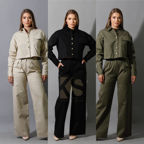 Co-ord Pleated Wide Leg Pants