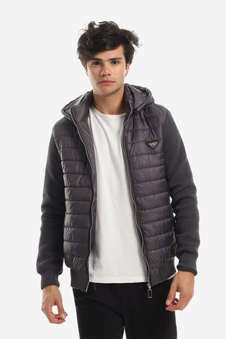 Chest Logo Hooded Men Jacket