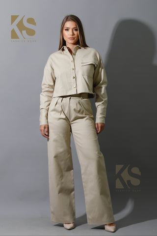 Co-ord Pleated Wide Leg Pants
