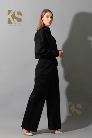 Co-ord Pleated Wide Leg Pants
