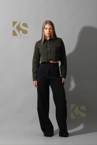High Waist Wide Leg Trousers