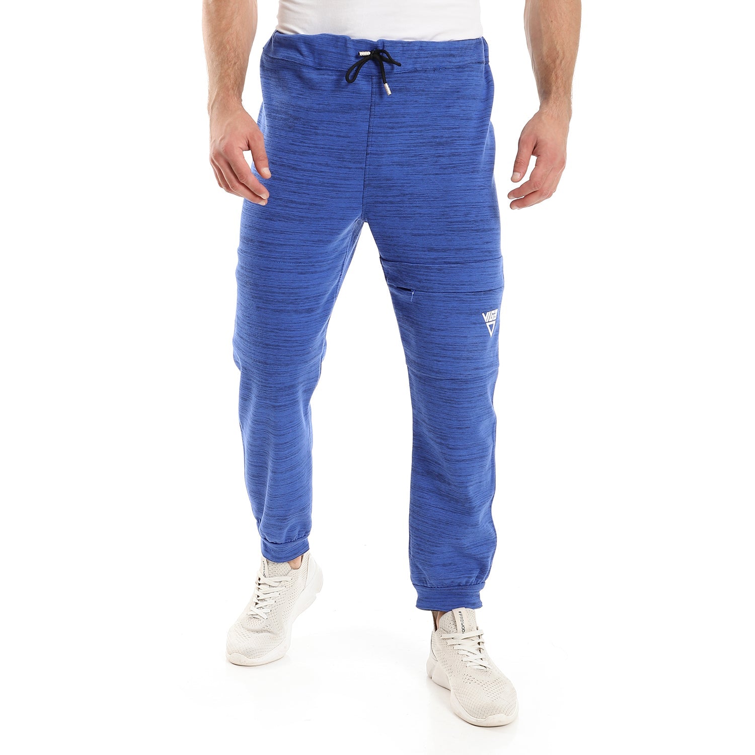 "VIGA" double face sweatpants- Heather Blue*Black