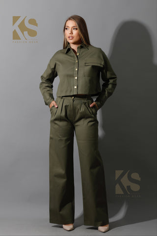 Co-ord Pleated Wide Leg Pants