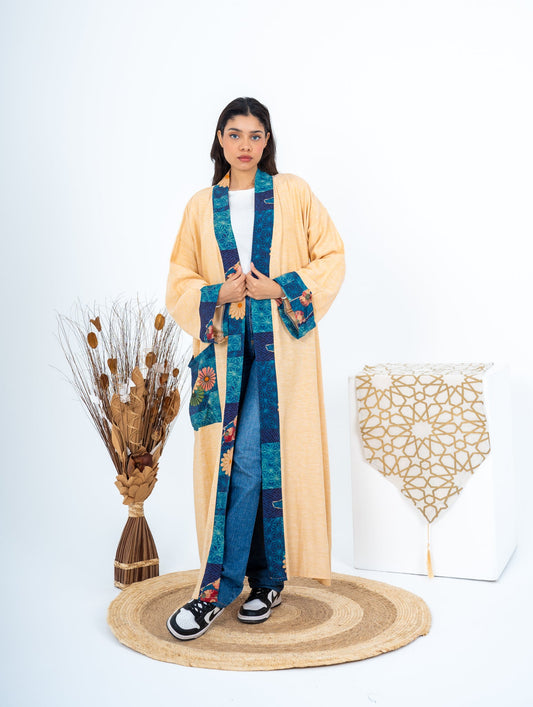 Floral linen kaftan