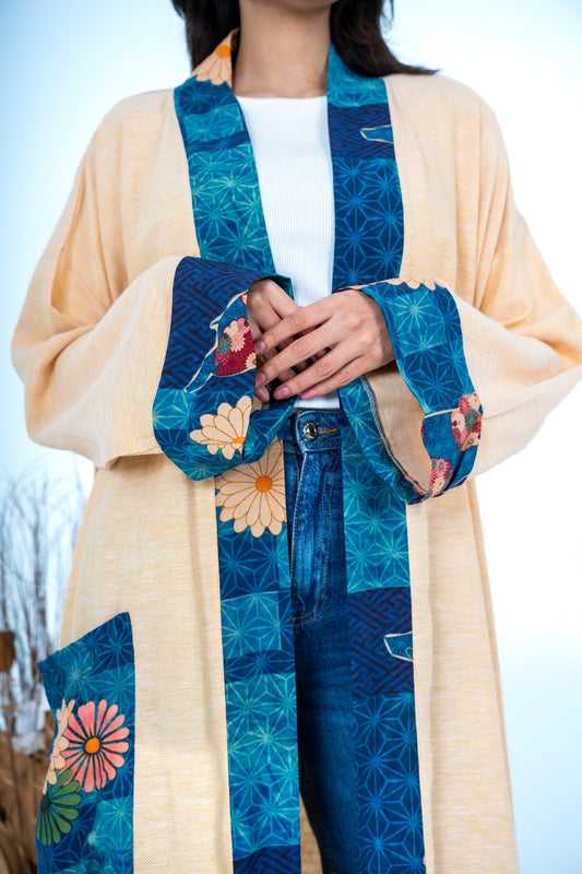 Floral linen kaftan