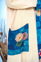 Floral linen kaftan