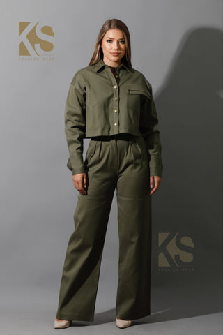 Co-ord Pleated Wide Leg Pants