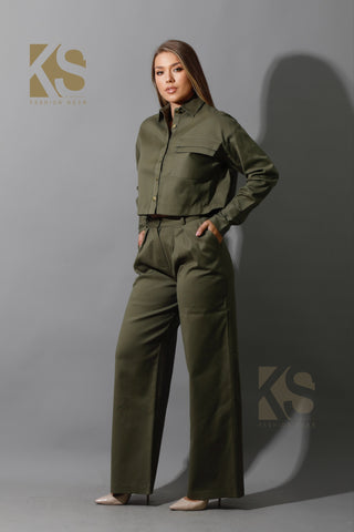 Co-ord Pleated Wide Leg Pants