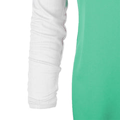 قميص نسائي رياضي بسحاب ربع ثنائي اللون - أخضر * أبيض