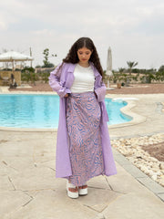 Wrapped satin patterned skirt