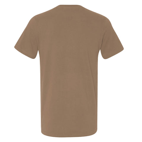 Cotton V-neck T-shirt- Brown
