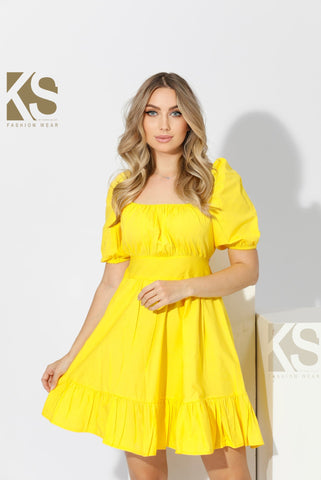 Short Dress with Back Bow tie