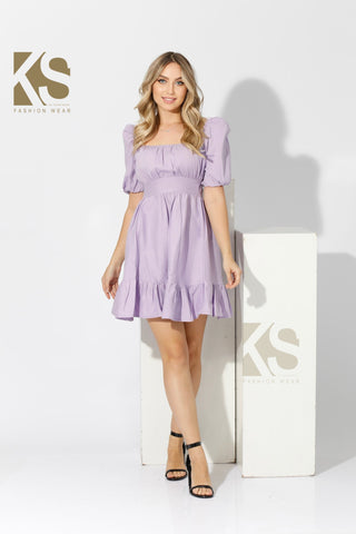 Short Dress with Back Bow tie