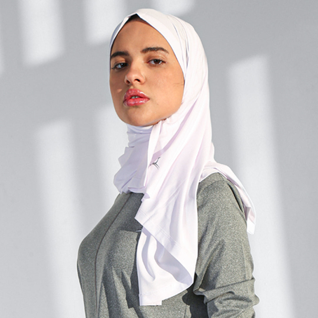 Doe dri-fit sports hijab scarf - White