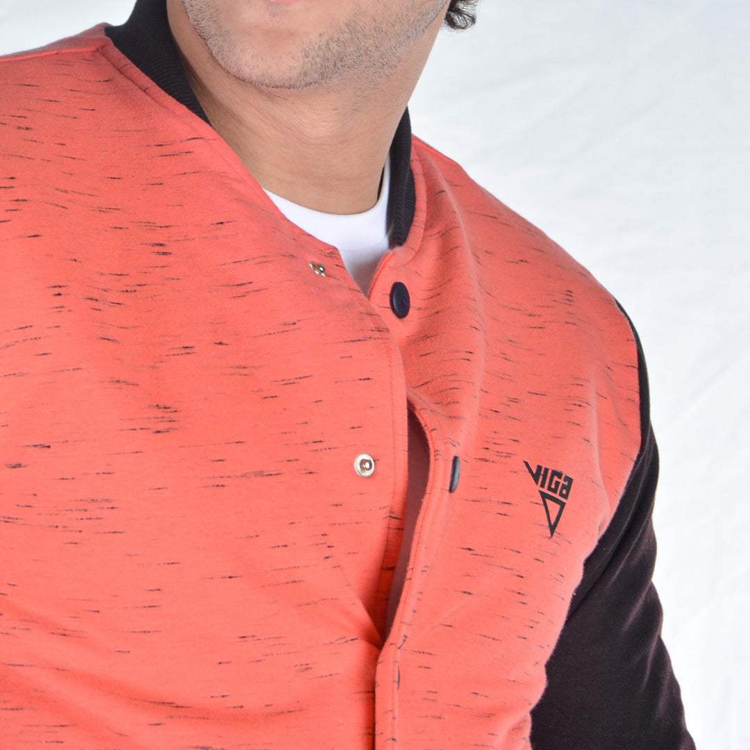 "No quitters just champs" Baseball Jacket- Orange