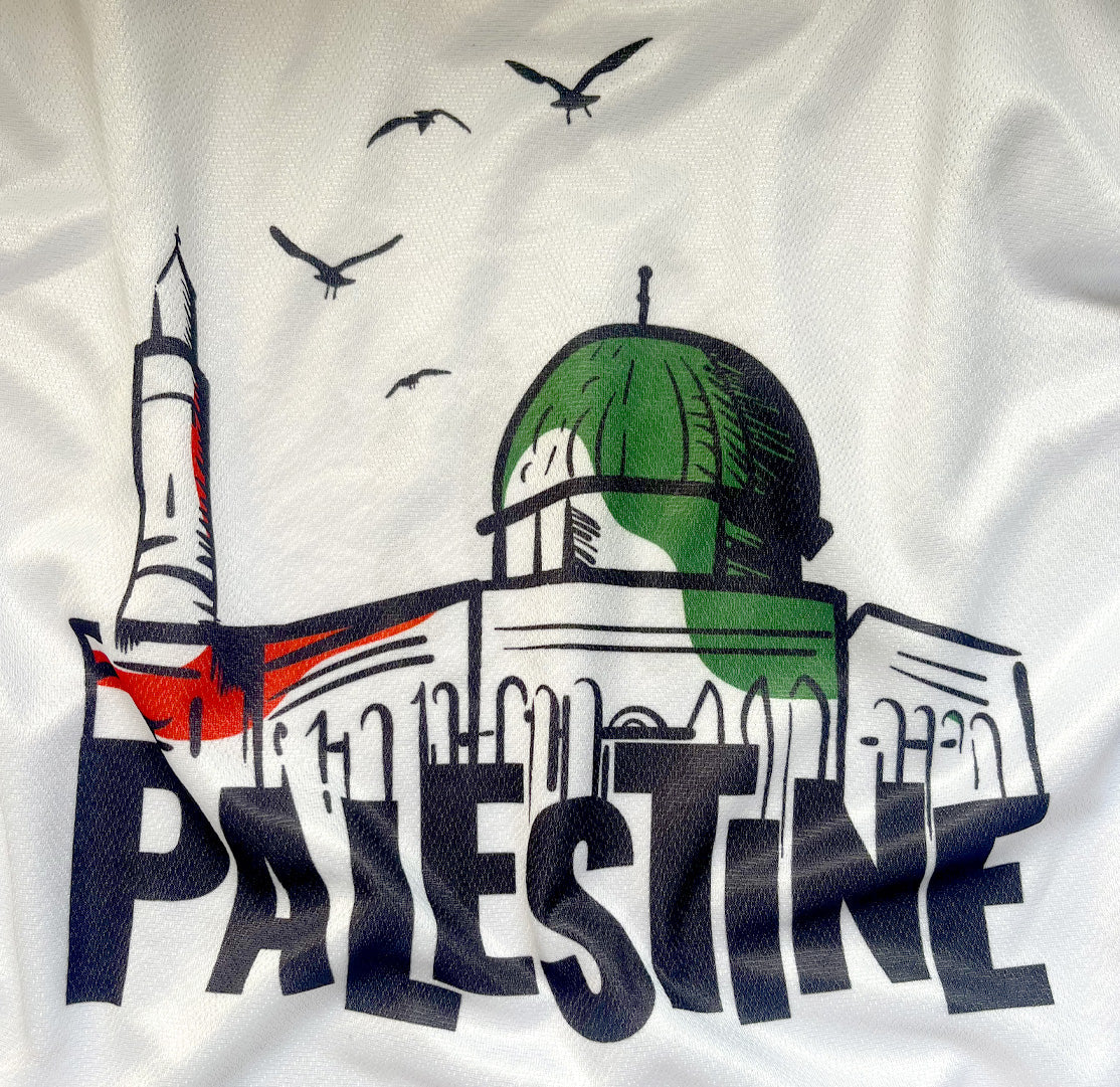 Palestine White Soccer T-shirt