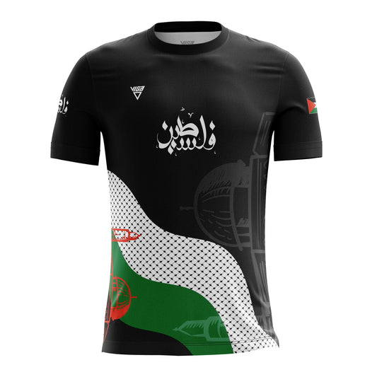 تي شيرت كرة قدم فلسطين الأسود