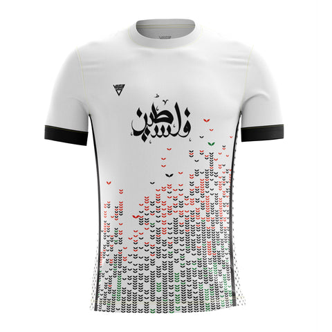 Palestine White Soccer T-shirt