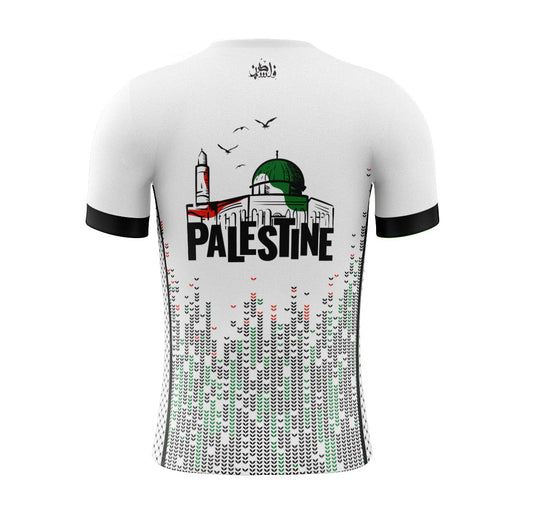 تي شيرت كرة قدم فلسطين باللون الأبيض