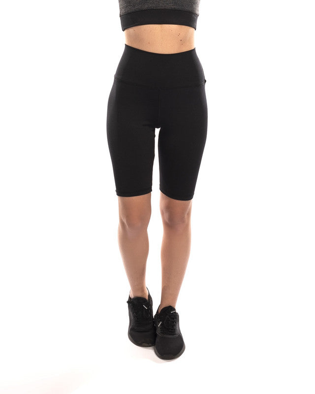 High rise cycling short in black