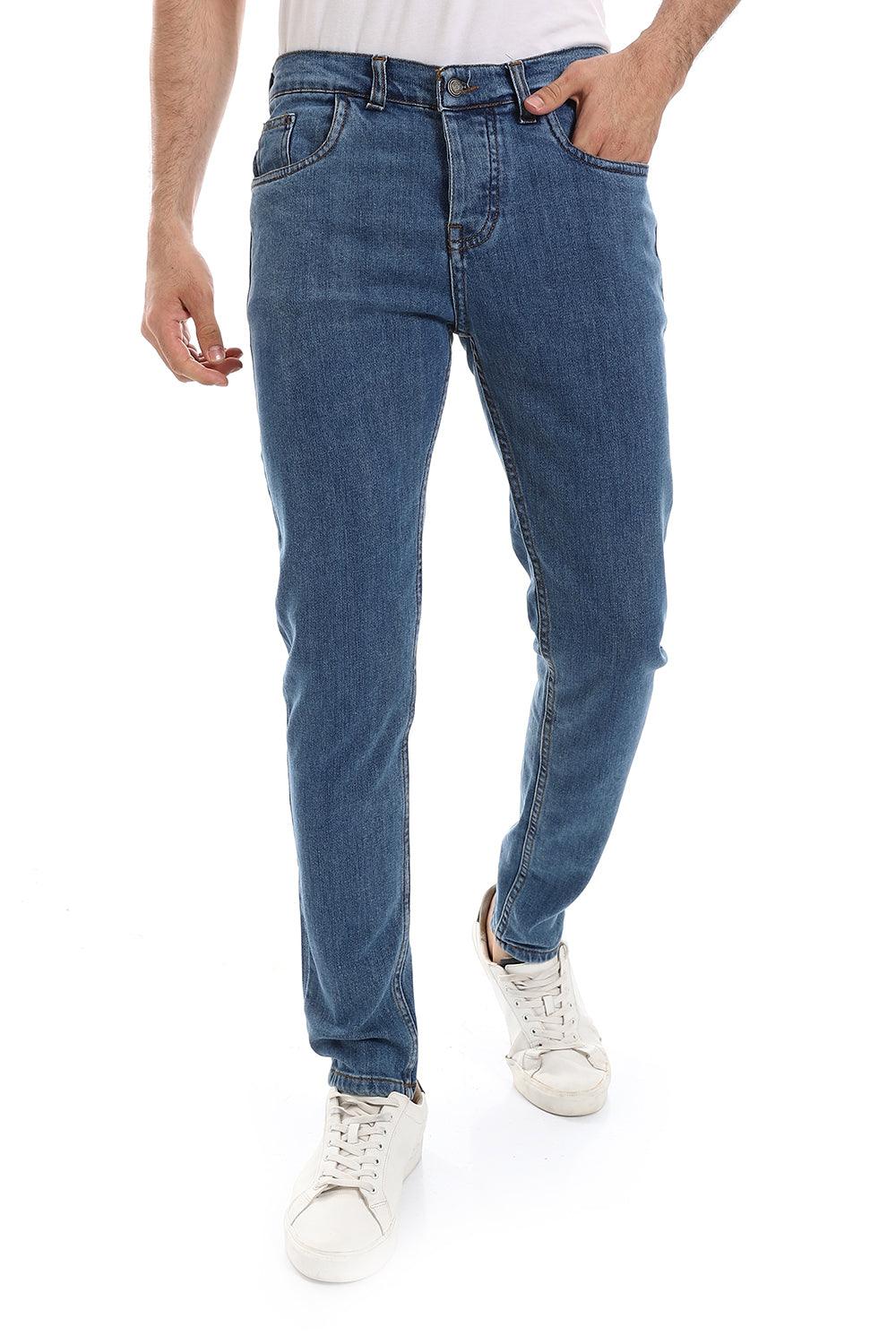 Slim Fit Solid Cotton Jeans