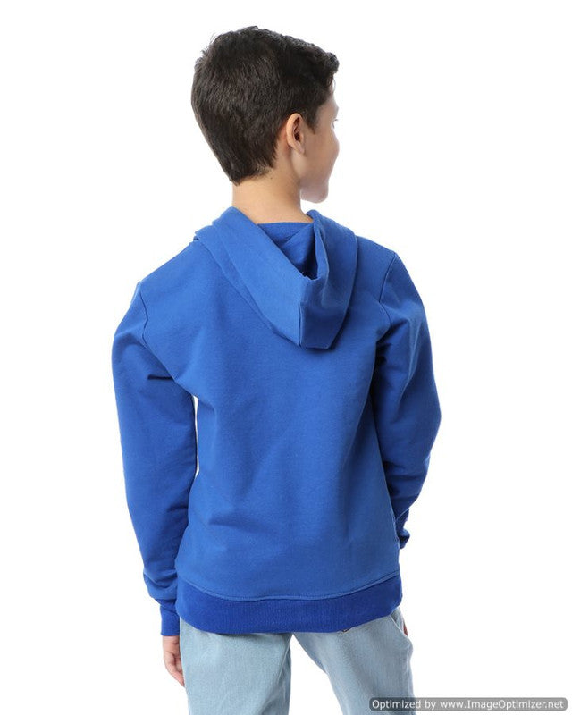 Kids Solid Hooded Neck Elegant Sweatshirt