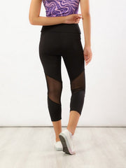 Black high waisted capri mesh leggings