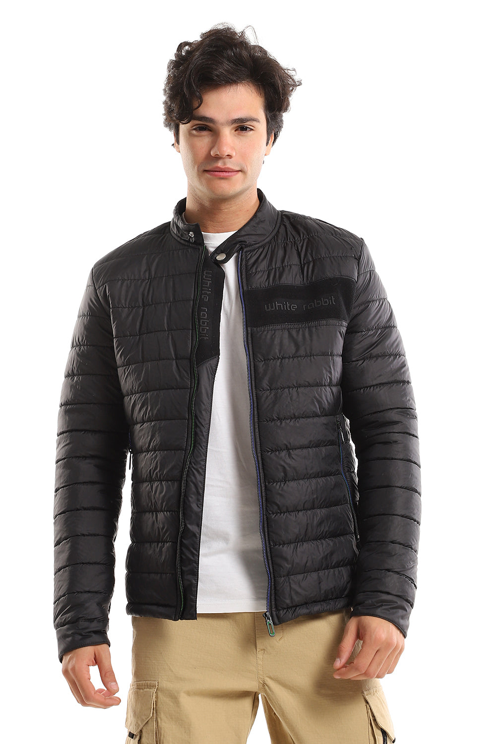 Quilted Band Neck Waterproof Jacket